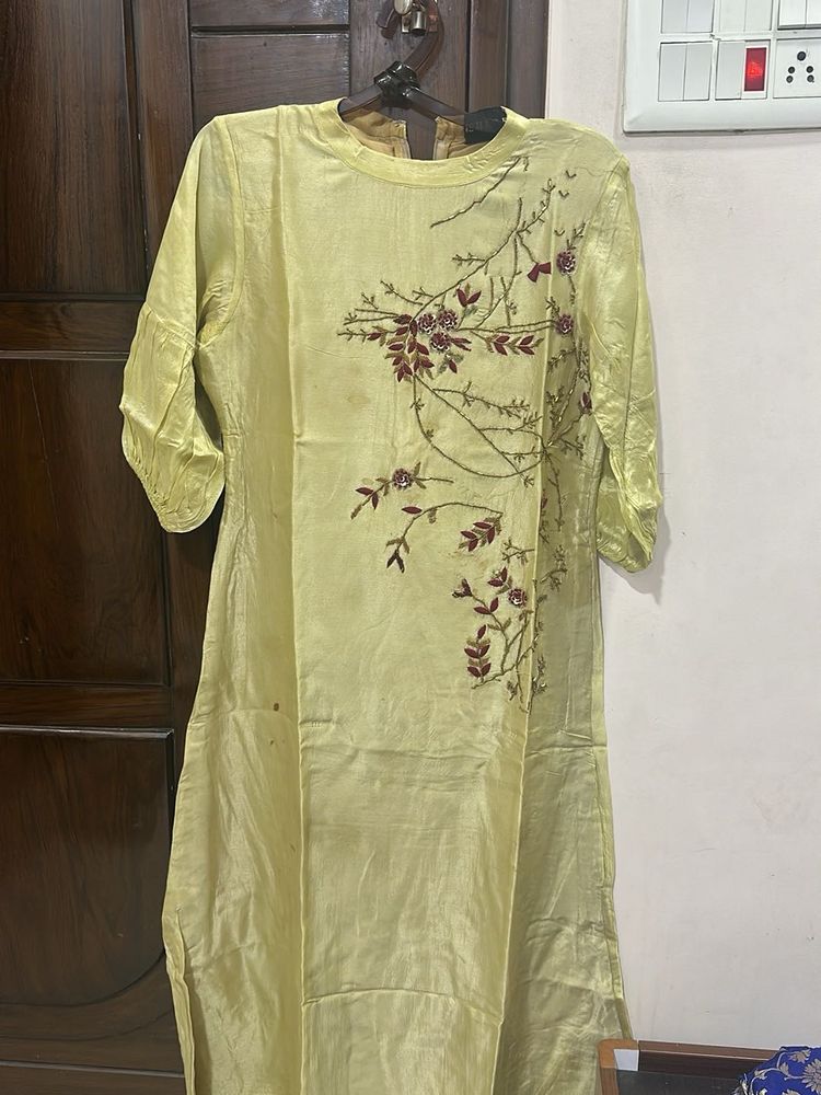 Embroidered golden Kurta