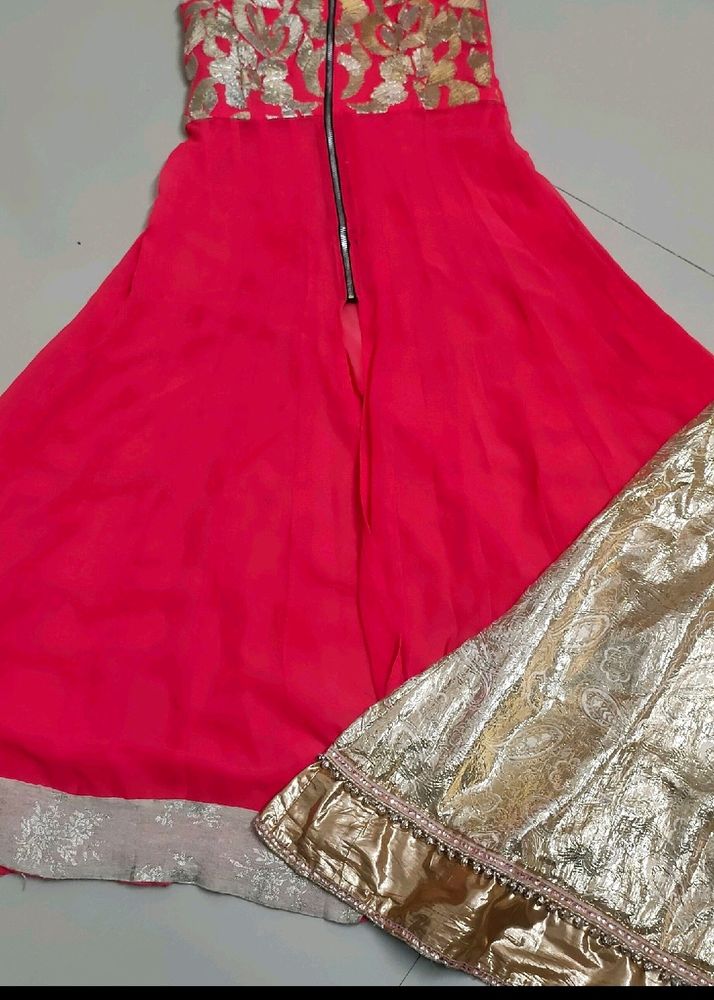 Front Slit Cut Kurta With Skirt