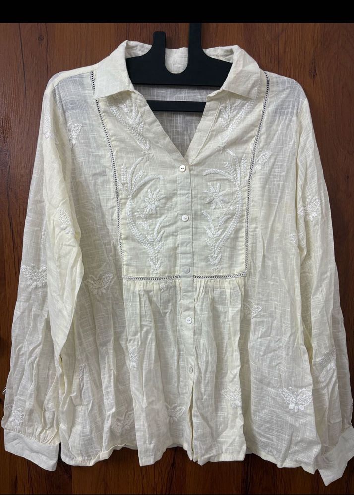 🪽 OFF WHITE embroidery top