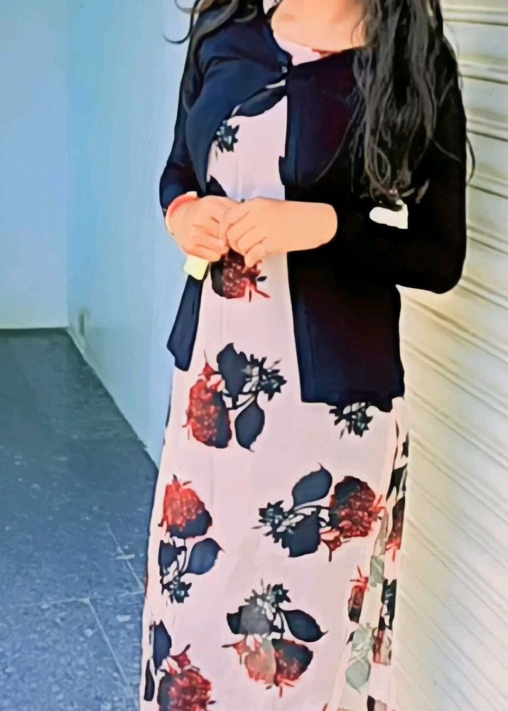 Floral Print Dress with Shrug