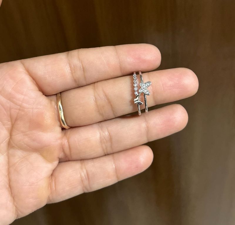 Delicate Butterfly &amp; Star Rings Set