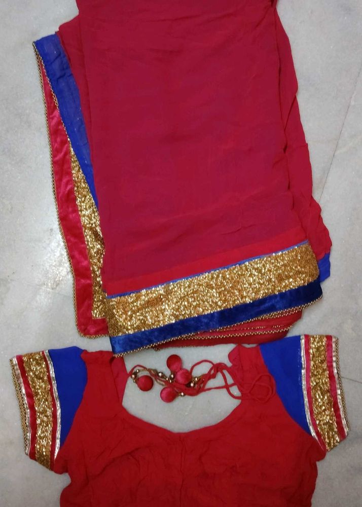 Beautiful pink Saree with Embellished Blouse