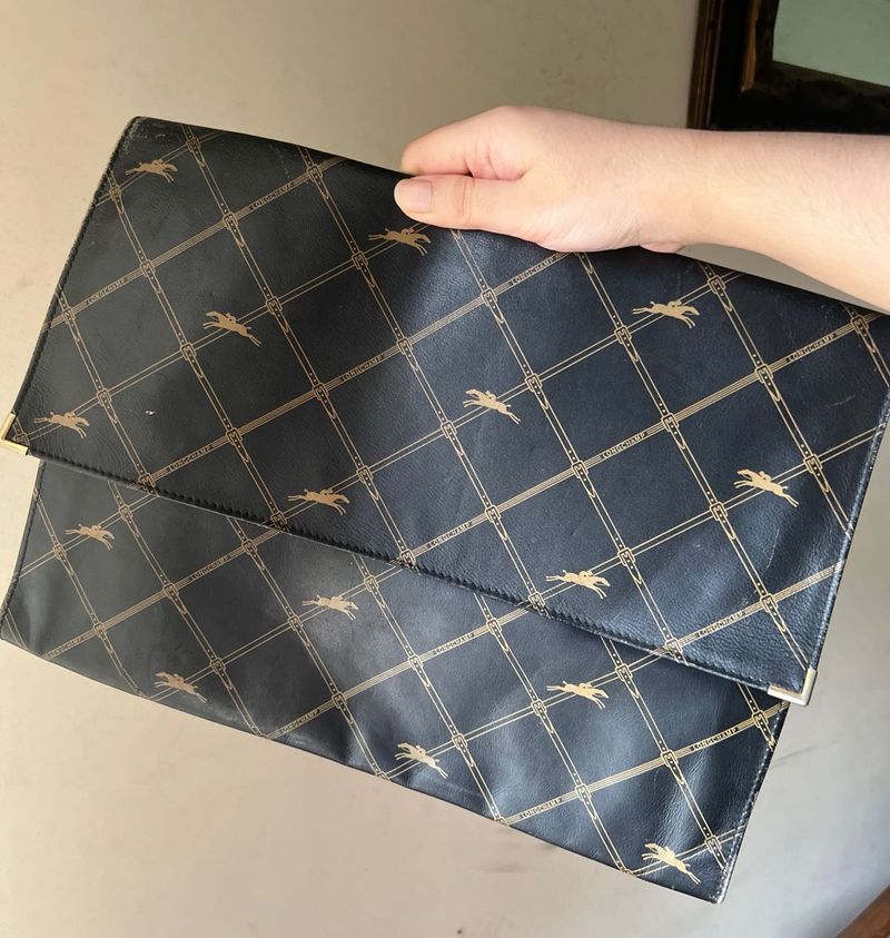vintage Longchamp Monogram clutch