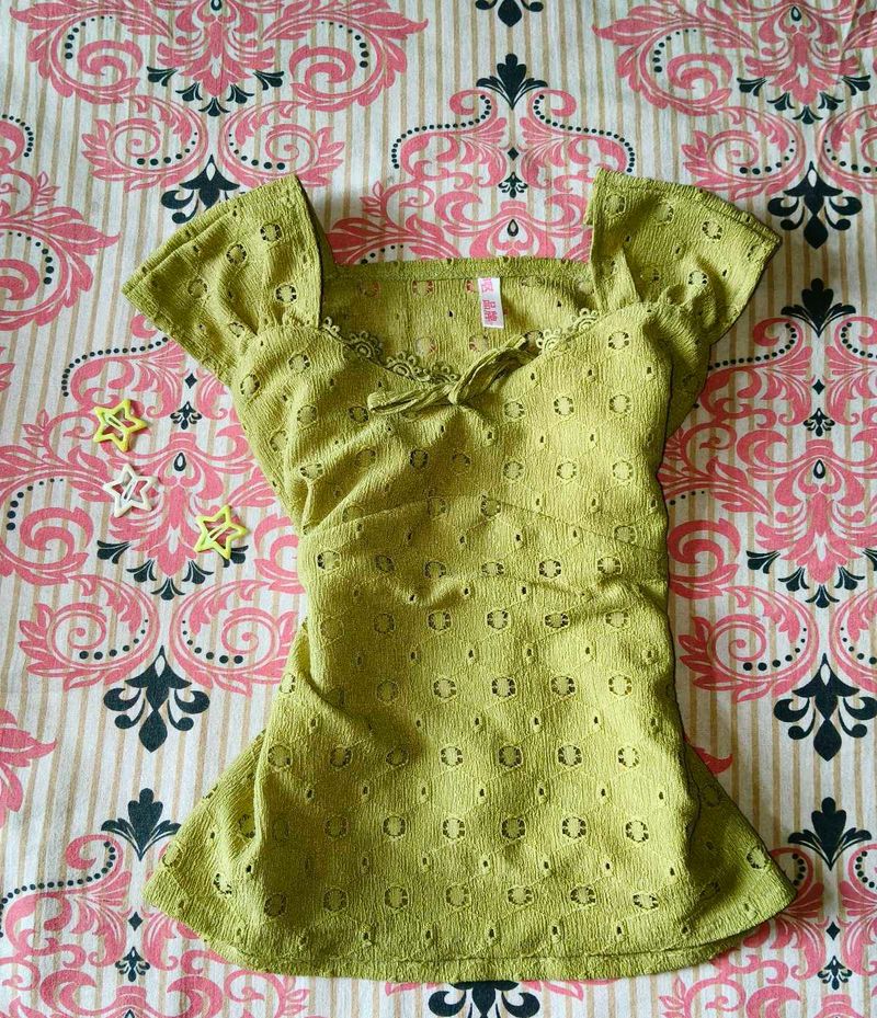 cutesy fairycore lace bow top⋆˚꩜｡