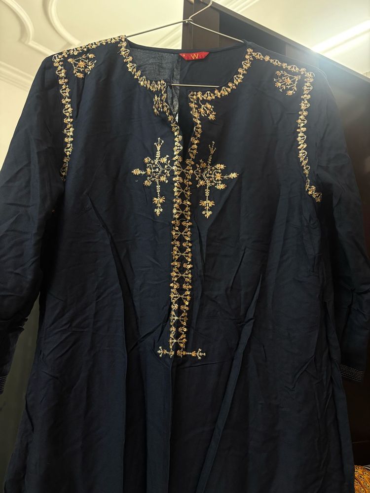 blue long kurta