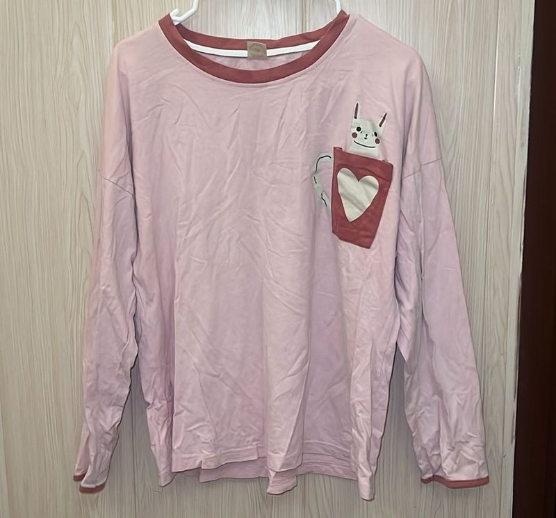 Cute Pink Long Sleeve Top