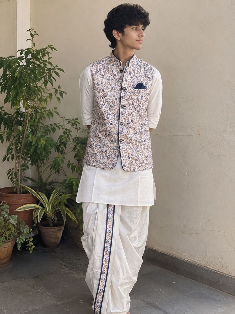 Men's Ethnic Kurta Set with Nehru Jacket