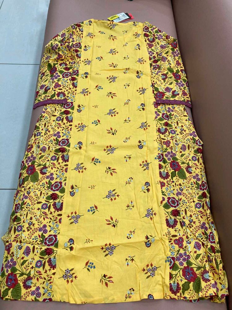 Floral Yellow Kurti