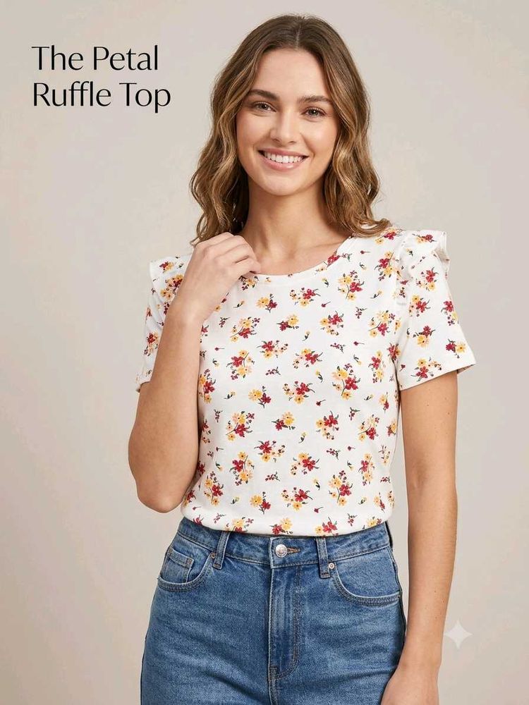 Floral Petal Ruffle Top
