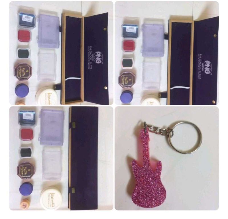 Guitar Keychain &amp; Jewelry Box Set