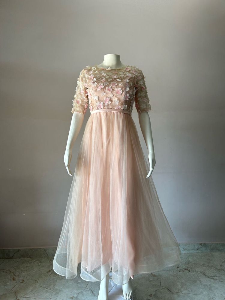 Pink Floral Tulle Gown NO DISCOUNT ❌