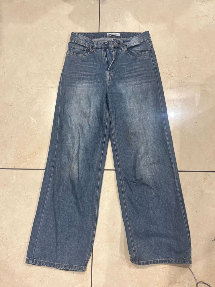 Wide Leg Denim Jeans