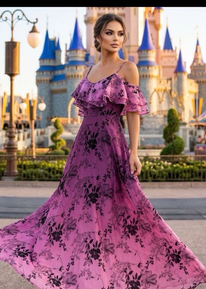 Stunning Purple Floral Maxi Dress