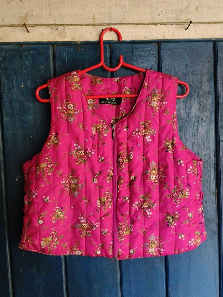 Quilted Floral Vest