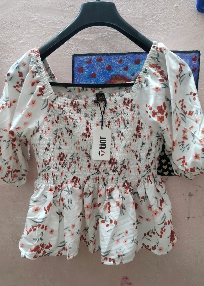 Square Neck Peplum Top