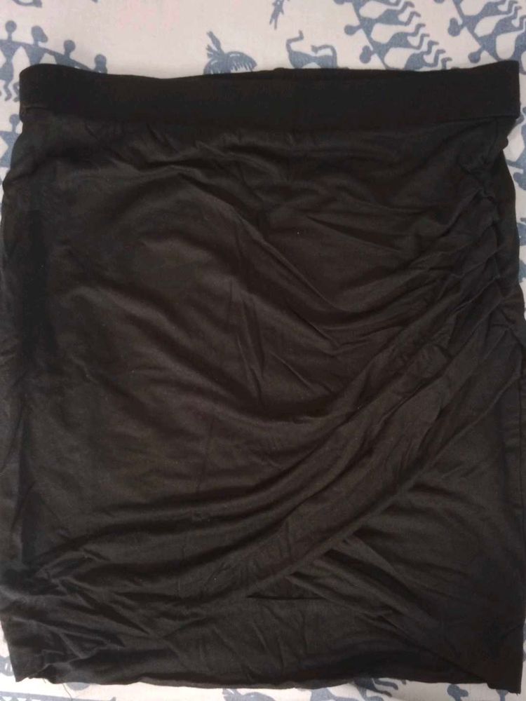 Black Ruched Skirt