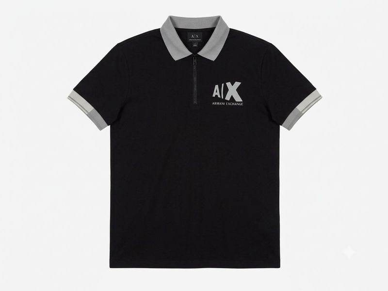 Armani Exchange Black Polo Shirt