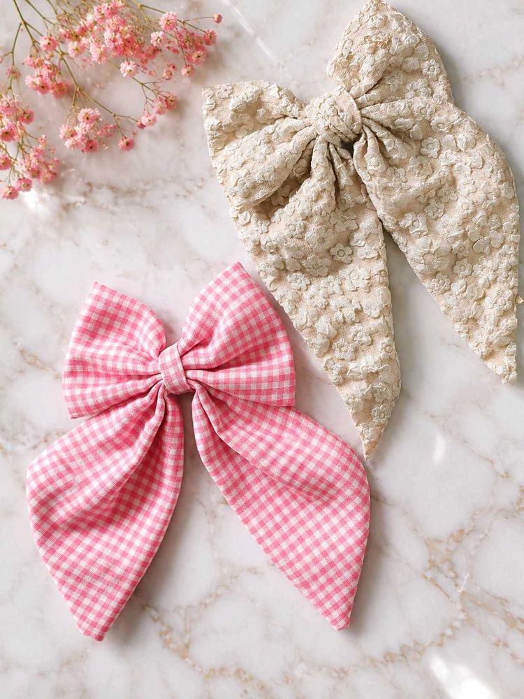 Set of 2 Large Bow Hair Clips