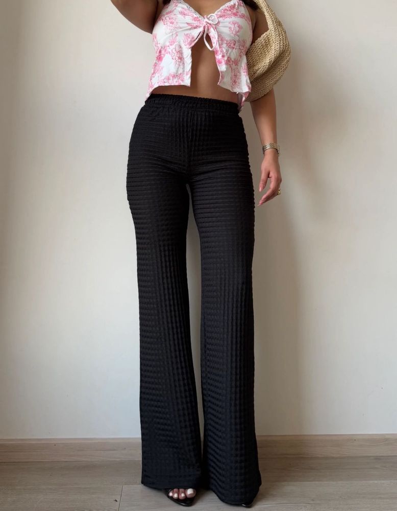 Off Duty Waffle textured Flared Pants