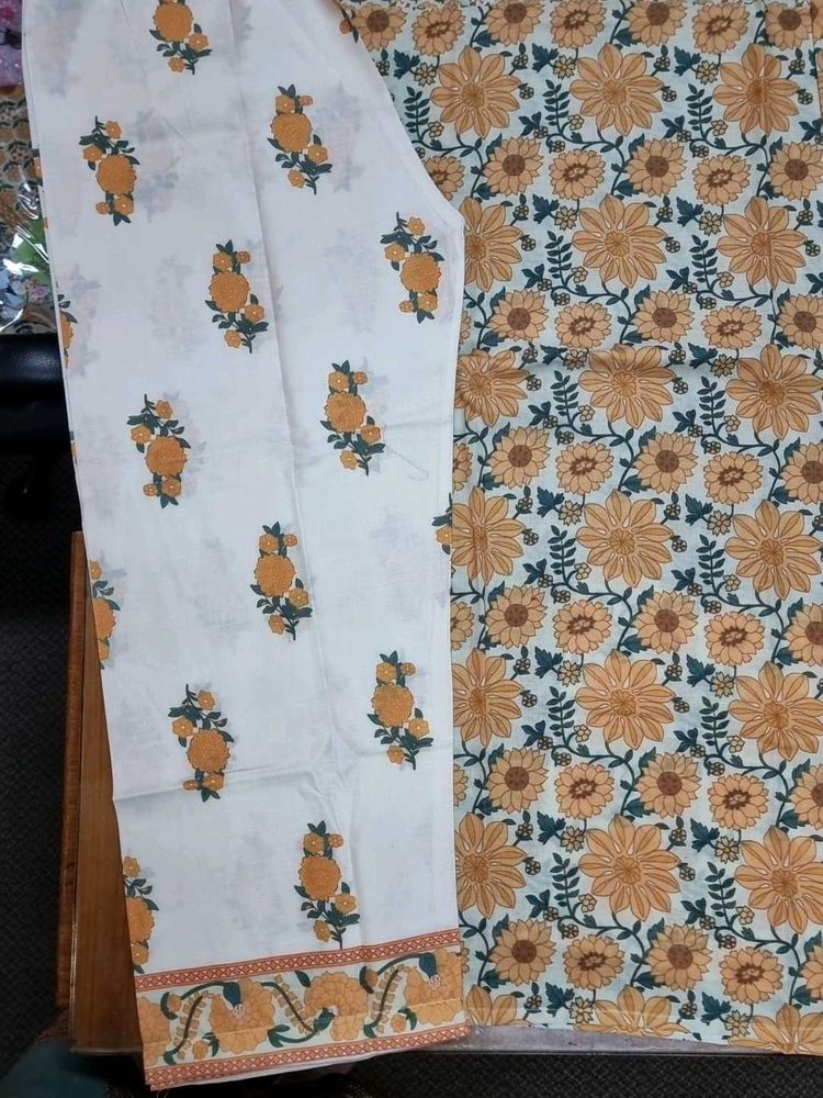Yellow floral kurta set