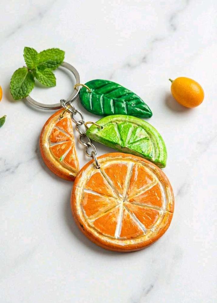 Fruity Citrus Slice Keychain