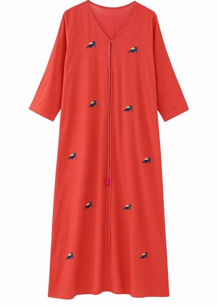 New Embroidered Long Peach shrug