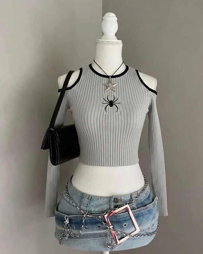 🕷️Spiderman Graphic Cold Shoulder Top