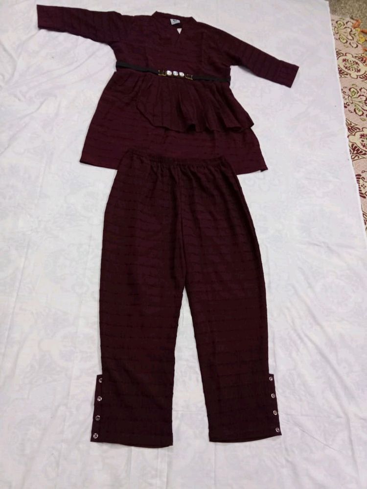 Burgundy Two-Piece Set