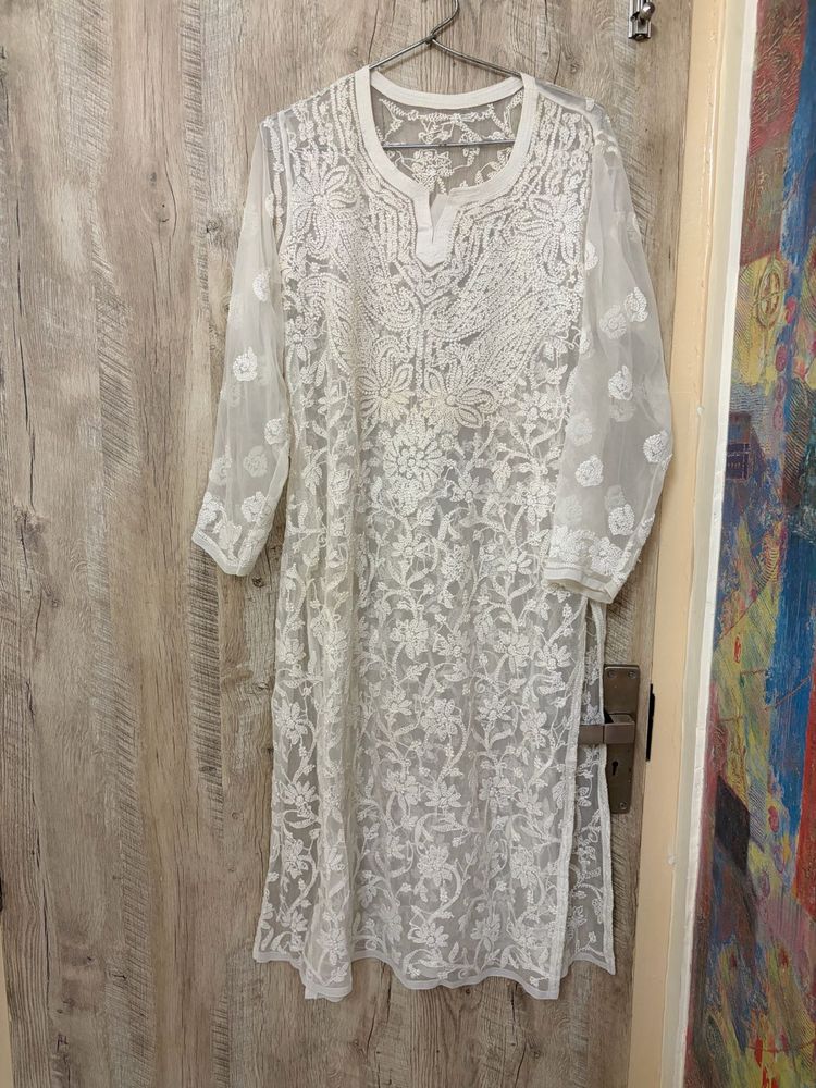 White Chikankari Kurta