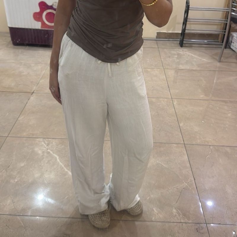 Comfortable Cream Linen Pants