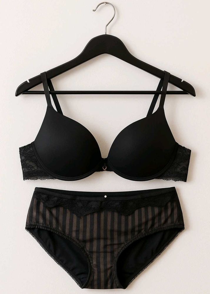 Black Bra and Panties Combo Set