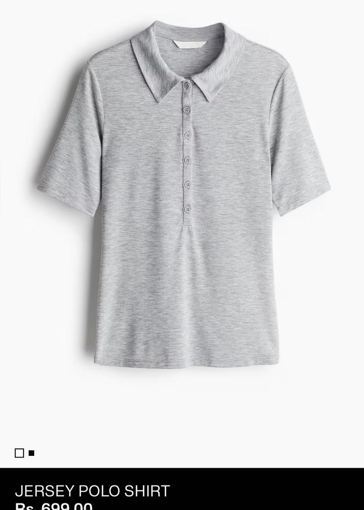 H&amp;M Grey Jersey Polo Shirt