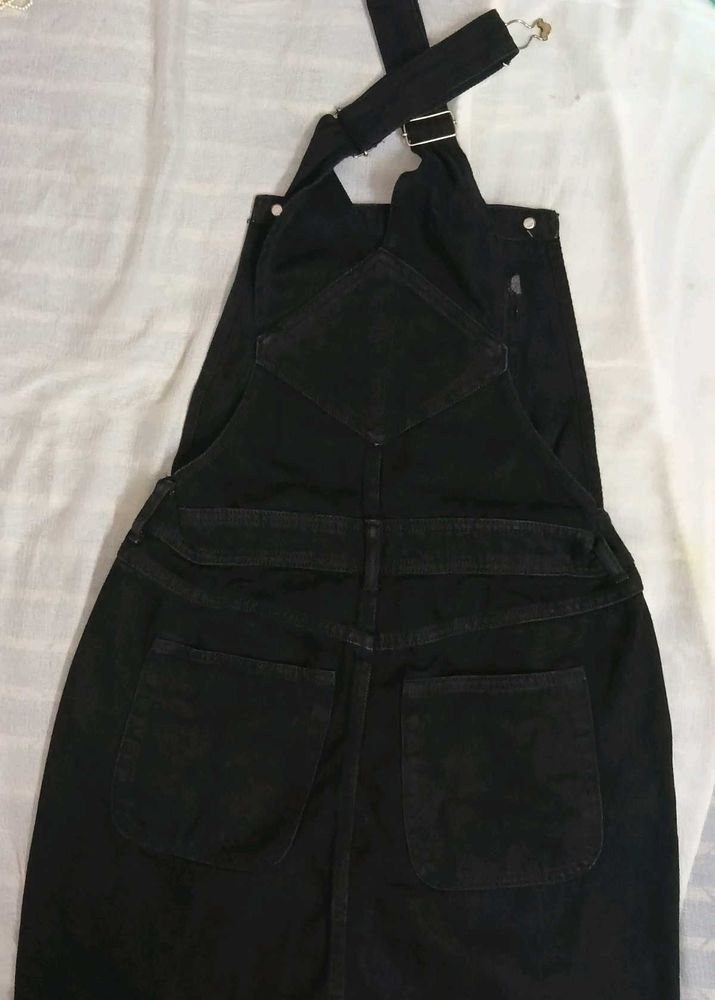 Black Denim Overalls