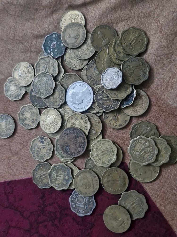 50 pcs lot Vintage Indian Coin Collection