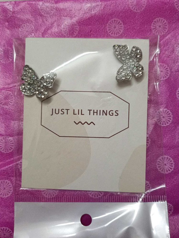 Sparkling Butterfly Stud Earrings
