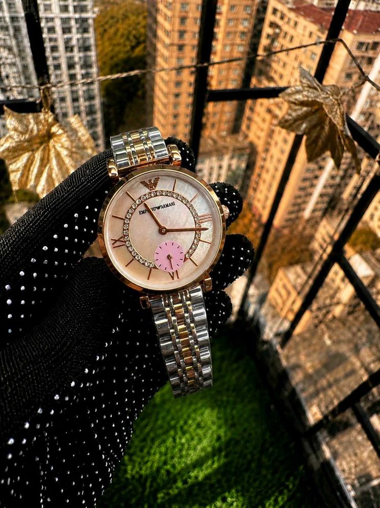 Emporio Armani Two-Tone Watch with Crystals