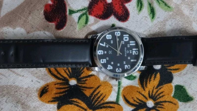 Maxima Men's Black Dial Watch