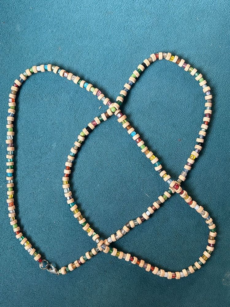 Crystal &amp; Wooden Beads Necklace