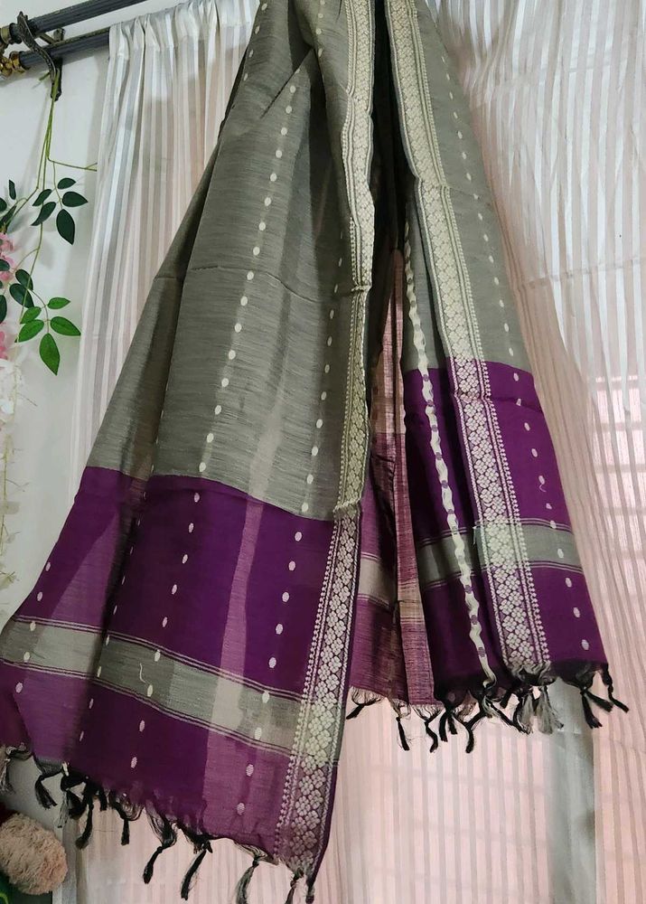 Elegant Grey &amp; Purple Dupatta
