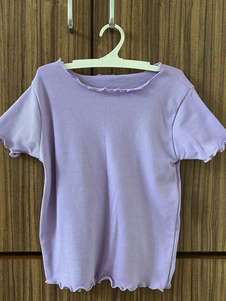 Cute Lavender Lettuce Trim Top