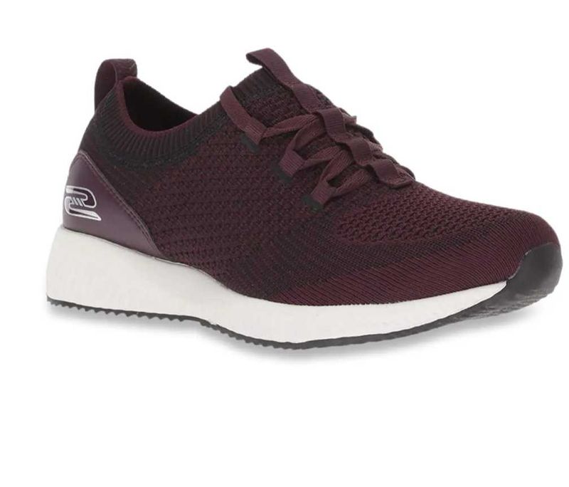 Burgundy Casual Knit Sneakers