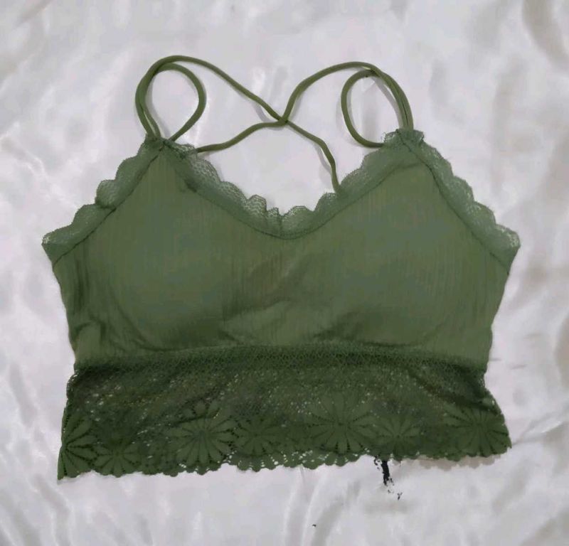 Green Lace  Bra