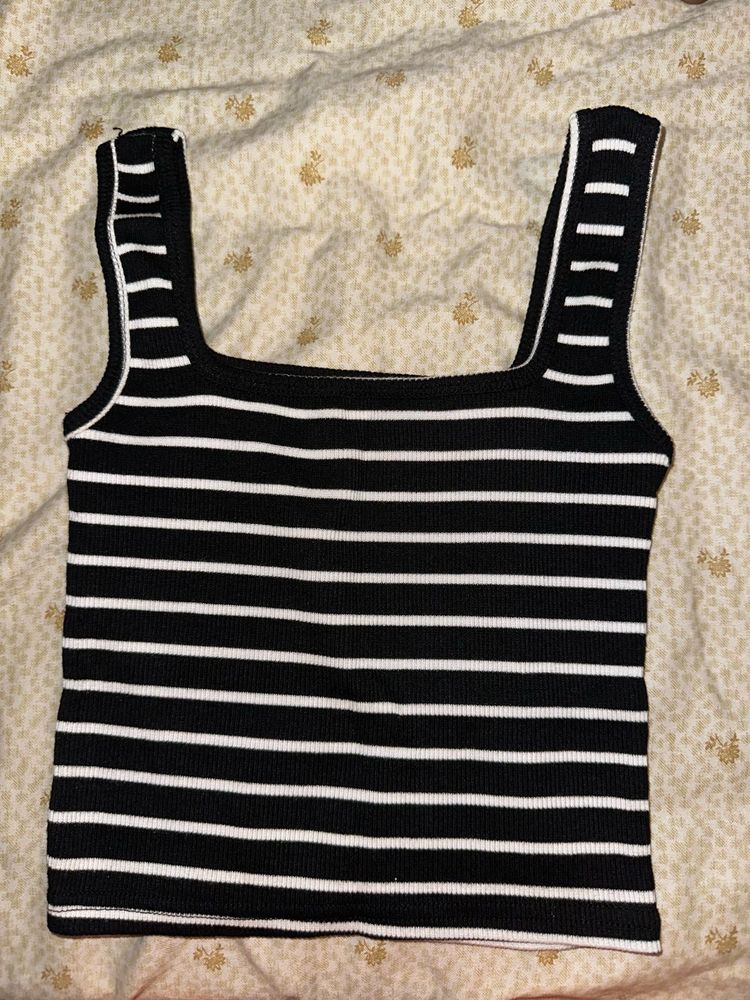 Striped Square Neck Tank Top