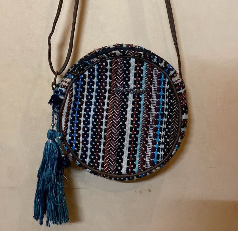 Boho Woven Round Crossbody Bag