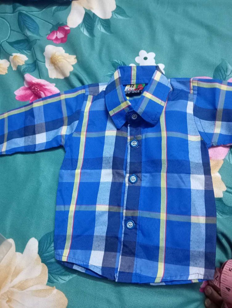 Blue Checked Shirt 3-6 months