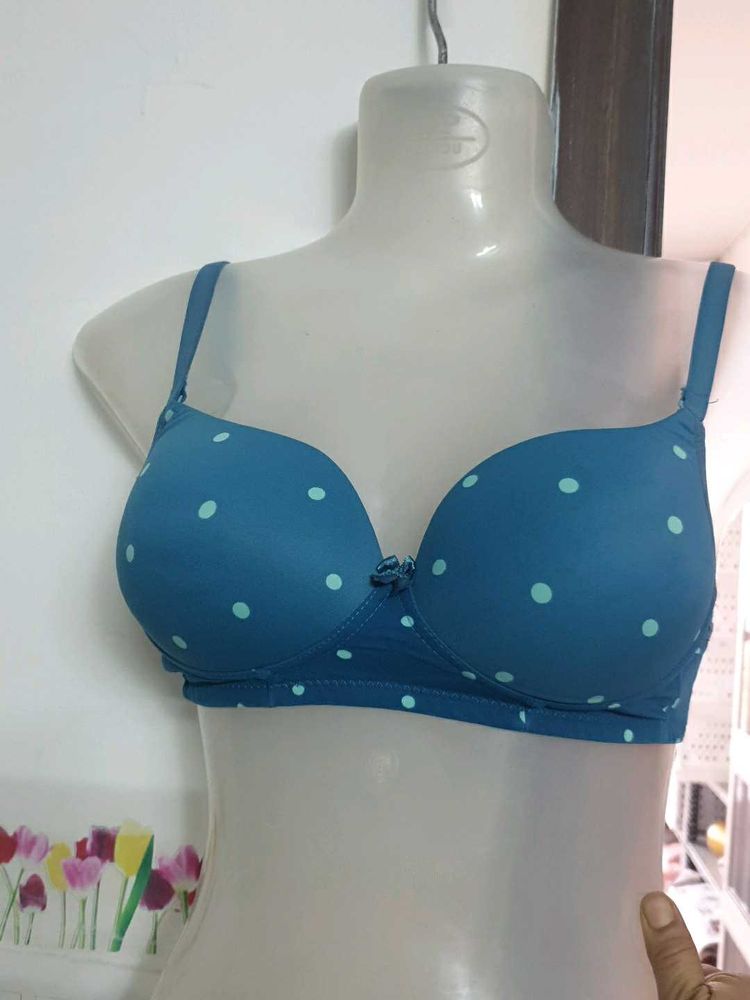 Cute Blue Polka Dot Bra 32 B