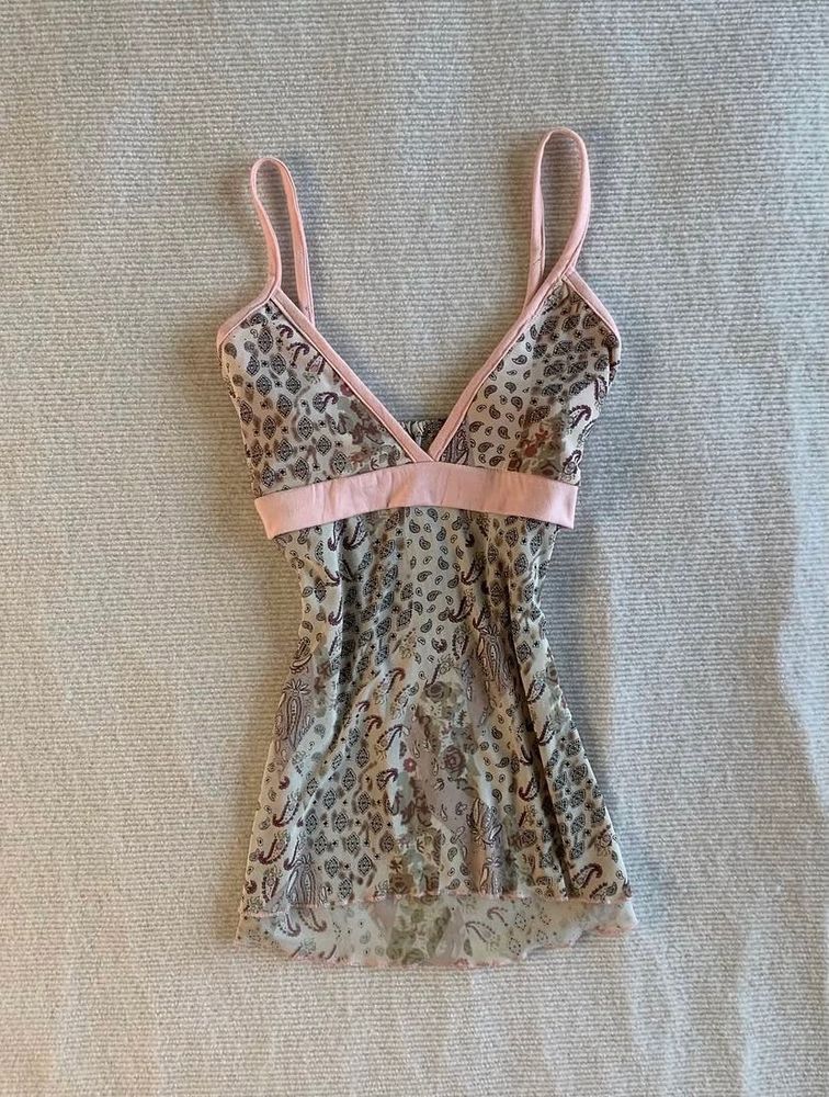 Sheer Paisley Print Camisole Top
