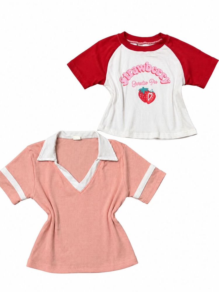 Cute Strawberry &amp; Retro Pink tee