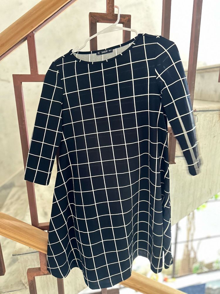 New black checked dress