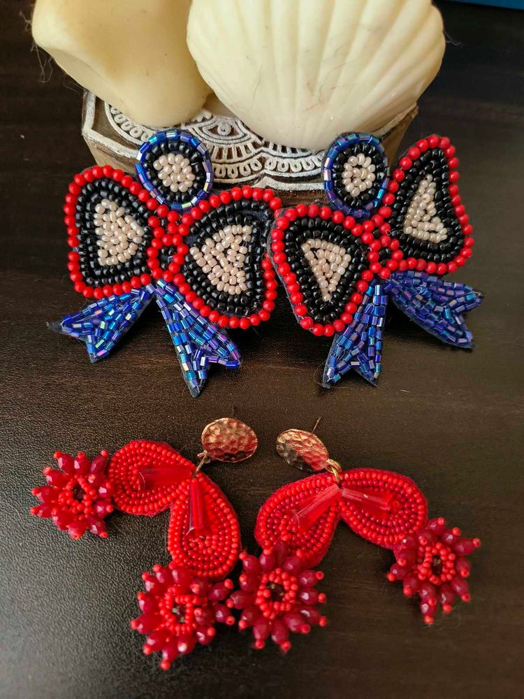 Set Of 2 Beaded Earrings ❤️